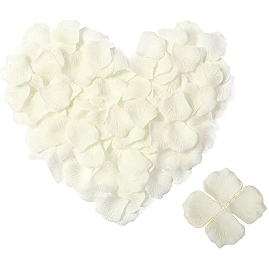 4000pcs Rose Petals for Weddings, Silk Rose Petals, Insipid Artificial Silk Flower Petals, Decoration Petal Flower Confetti for Valentine's Day, Aisle Wedding, Bed, Party, Table (White)