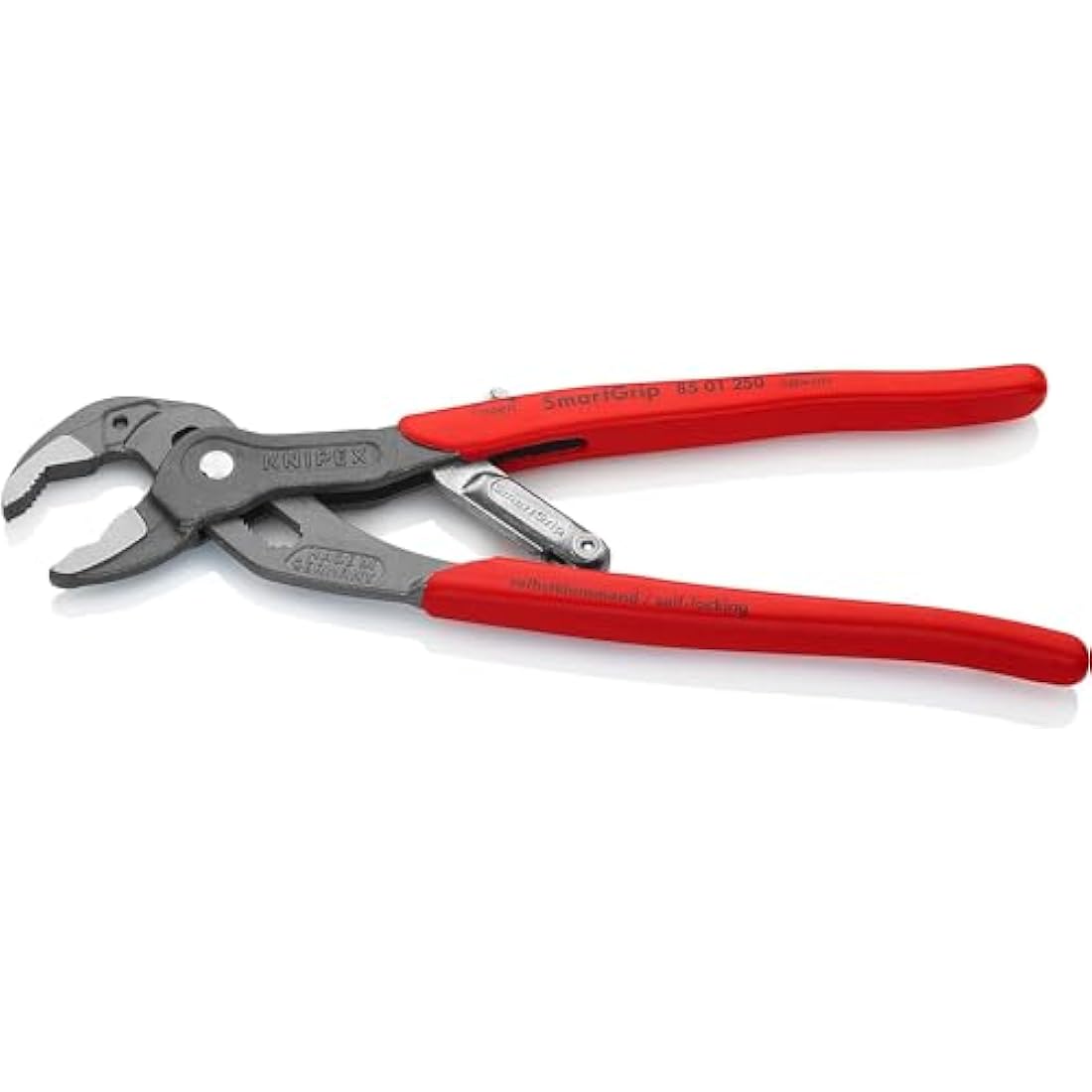 Knipex SmartGrip® Water Pump Pliers with automatic adjustment grey atramentized, with non-slip plastic coating 250 mm 85 01 250