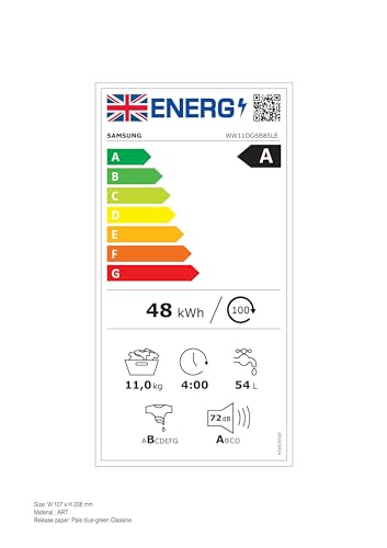 Samsung Series 6 AI Energy Washing Machine, 9kg, 1400rpm, White, WW90DG6U25LEU1