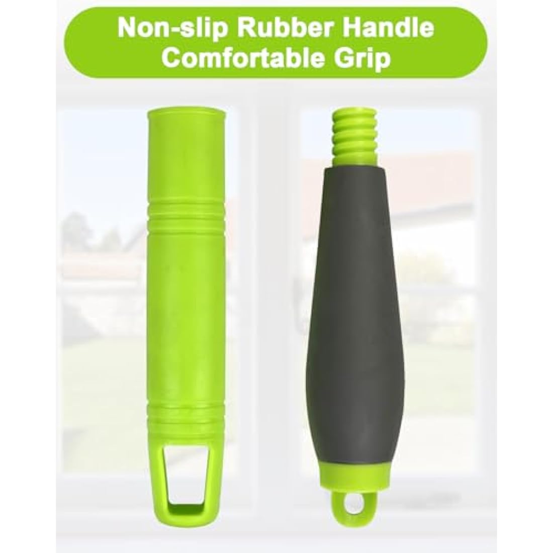 3.6 Meters Window Cleaning Kit Extra Long 2in1 Cleaner Equipment, Professional Window Squeegee Glass Cleaning Tool with Spare Microfiber Cloth Squeegee Strips, Screw-on Type