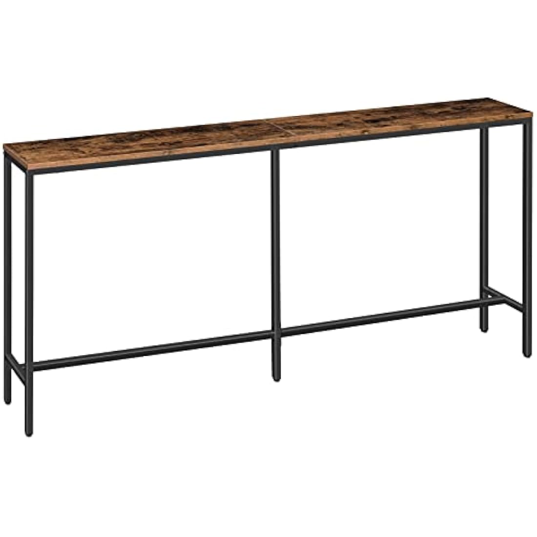 MAHANCRIS Console Table, 180 CM Narrow Long Sofa Table, Entryway Table, Industrial Sofa Table, Side Table, for Hallway, Living Room, Sturdy and Stable, Easy to Assemble, Rustic Brown ACTHR18001Z