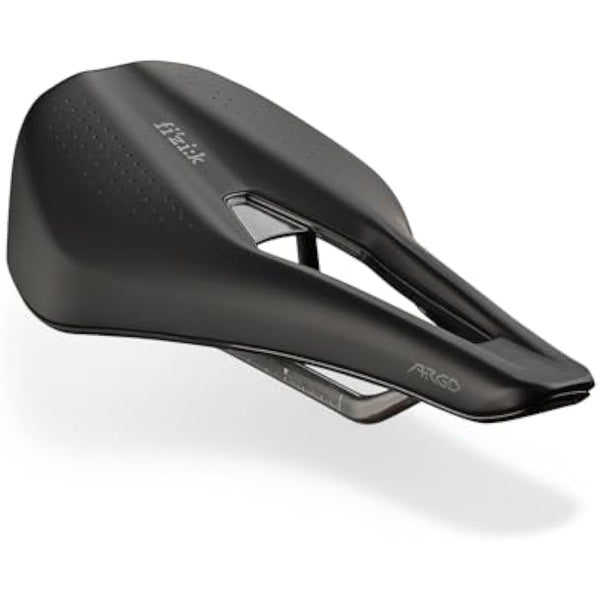 Fizik Tempo Argo R1 Road Bike Saddle, Carbon Shell and Carbon Braided Rails, 160mm Width, Black