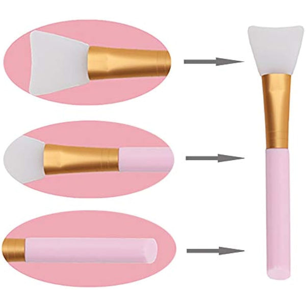 3 Pack Silicone Face Mask Makeup Brushes, Facial Mask Brush Skin Care Beauty Tool Silicone Cosmetic Brush Mud Mask Brush DIY Makeup Tool (Multicolor)