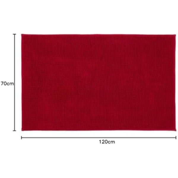 Gözze - Anti-Slip Bath Mat, Super Soft, 100% Microfibre, 70 x 120 cm - Bordeaux