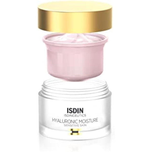 ISDIN Isdinceutics Hyaluronic Moisture Cream (Sensitive Skin Eco-Refill) 50ml | Lightweight facial cream with hyaluronic acid for sensitive and redness-prone skin