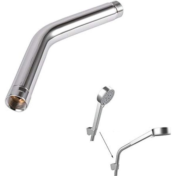 Maxforyou Curved Forward 20cm Universal G1/2" Handheld Shower Extra Hose Pipe for Shower Head and Hose Extension Arm