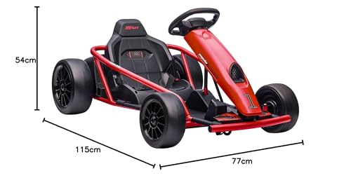 HOMCOM 24V Electric Go Kart for Kids, Ride-On Racing Go Kart with Slow Start, Music, Horn Honking and Safety Belt, for 8-12 Years Old, Blue