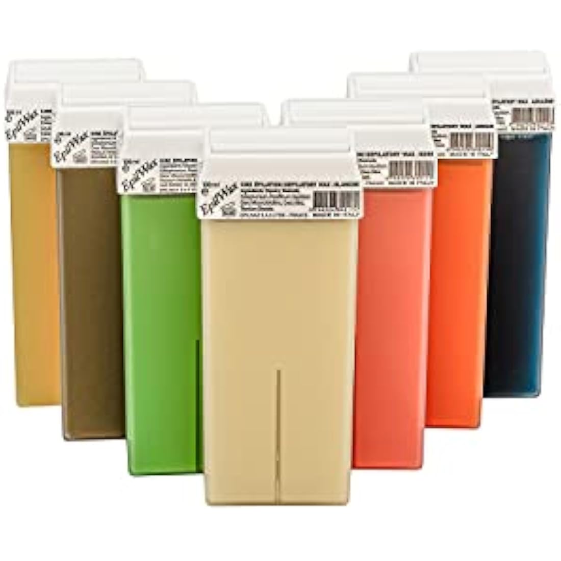 EpilWax Royal Depilatory Kit Complete with: Professional Wax Heater 5 Roll-On Wax 100 ml variegated, 100 Depilatory Strips, 1 Bottle of 250 ml After Wax Oil - (Royal Series variegated 5)