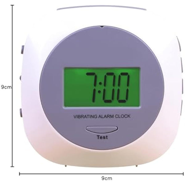 Aidapt Vibration Alarm Clock.Hearing Impaired,Deaf,Shift Workers, Don't Disturb Partner,LCD Display,Under Pillow using Strap with Clip,Built in Stand for Desk Mount,Snooze Function,Built in Back Light