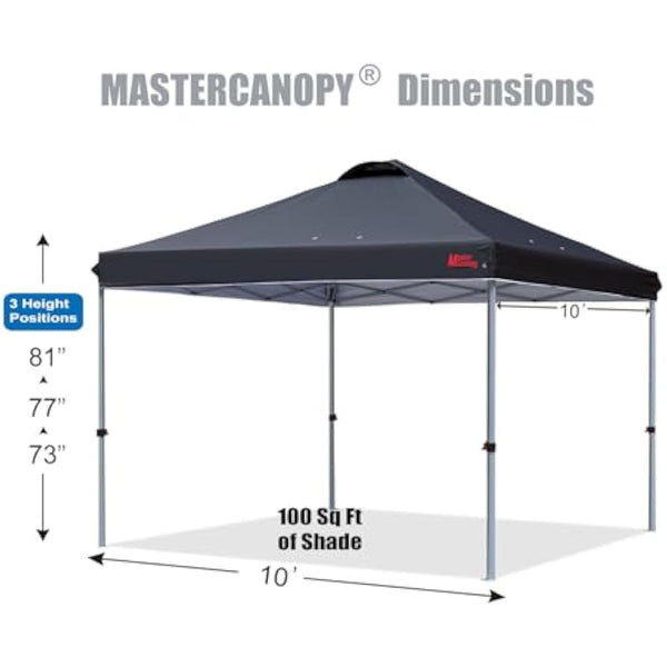 MASTERCANOPY Durable Ez Pop-up Gazebo Tent with Roller Bag (3x3M,Black)