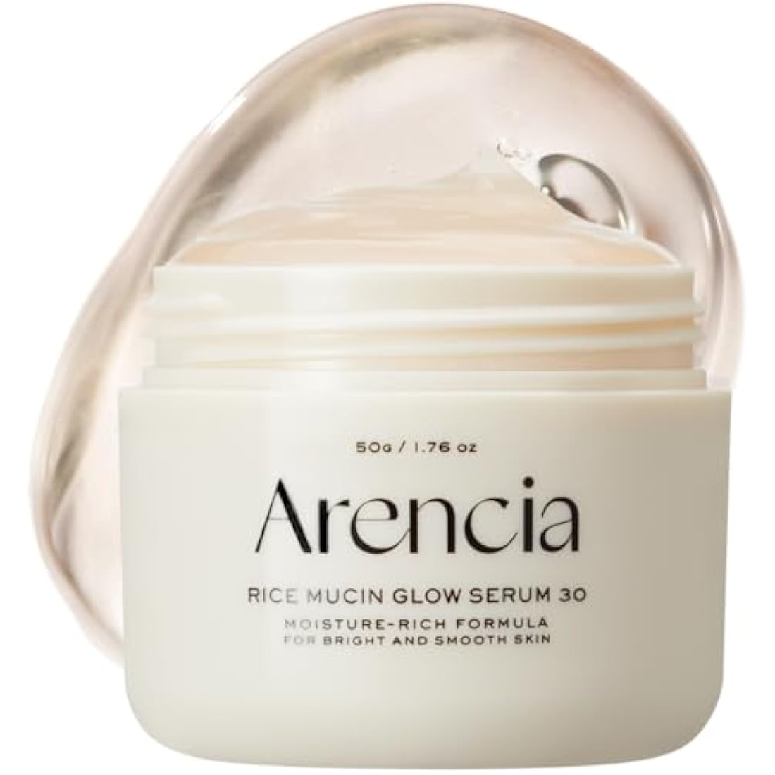 Arencia Rice Mucin Overnight Glow Face Mask Serum 30, 1.76 oz, Plumps Skin with Hyaluronic Acid