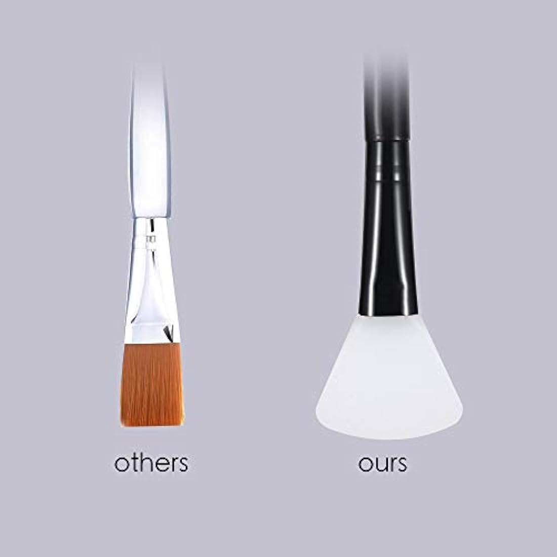 Face Mask Brush Silicone 2PCS Flexible Facial Mud Mask Applicator Brush, Hairless Moisturizers Applicator Tools, Wood Handle Mask Applicator for Mud, Clay, Charcoal Mixed Mask