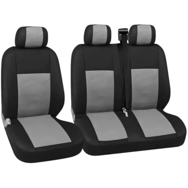 Grey Black Van Seat Covers Universal Fit Most Vans Trucks Lorry Front Single & Double Seat Covers for 2+1