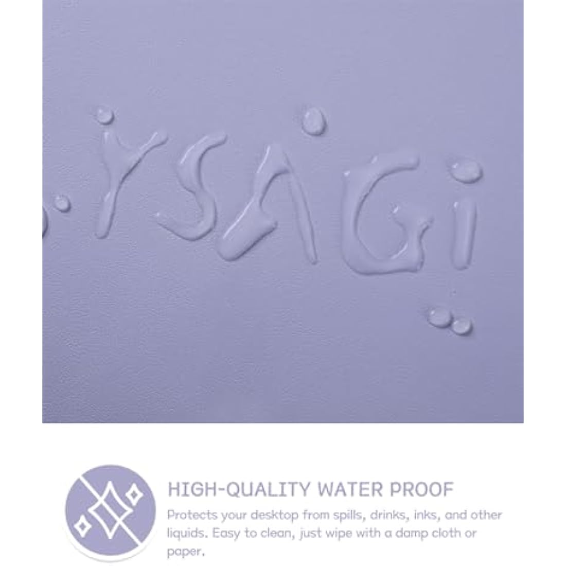 YSAGi Non-Slip Desk Pad, Waterproof PVC Leather Desk Table Protector, Ultra Thin Large Mouse Pad, Easy Clean Laptop Desk Writing Mat for Office Work/Home/Decor (80 x 40 cm, Lavender)