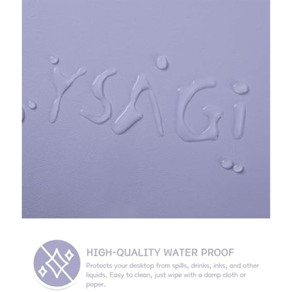 YSAGi Non-Slip Desk Pad, Waterproof PVC Leather Desk Table Protector, Ultra Thin Large Mouse Pad, Easy Clean Laptop Desk Writing Mat for Office Work/Home/Decor (90 x 43 cm, Lavender)