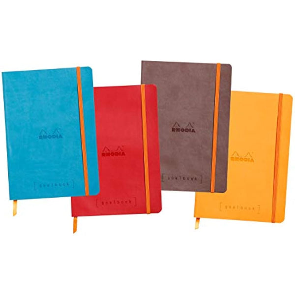 RHODIA 117752C - Soft Notebook Bullet Journal Goalbook Raspberry - A5 - Dotted Dot - 240 pages - 90g Ivory Clairefontaine Paper - 2 Ribbons, Elastic Closure - Faux Leather Cover