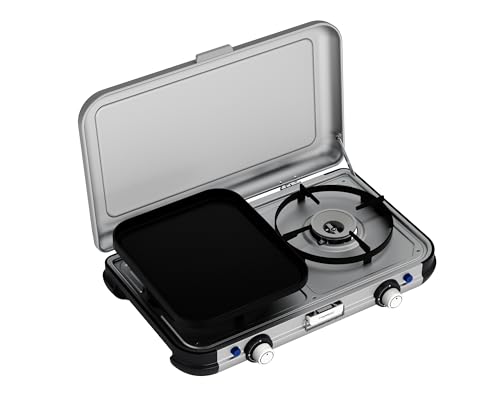 Campingaz Camping Kitchen 2 Camping Stove | 2 x 2000 Watts | 2-Burner Gas Stove with removable pan Supports | portable & compact