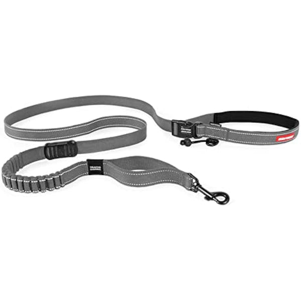 EZYDOG Road Runner Lead - Comfortable Padded Handle, Reflective Thread, 1.8M (Grey) for Small, Medium & Large Dogs