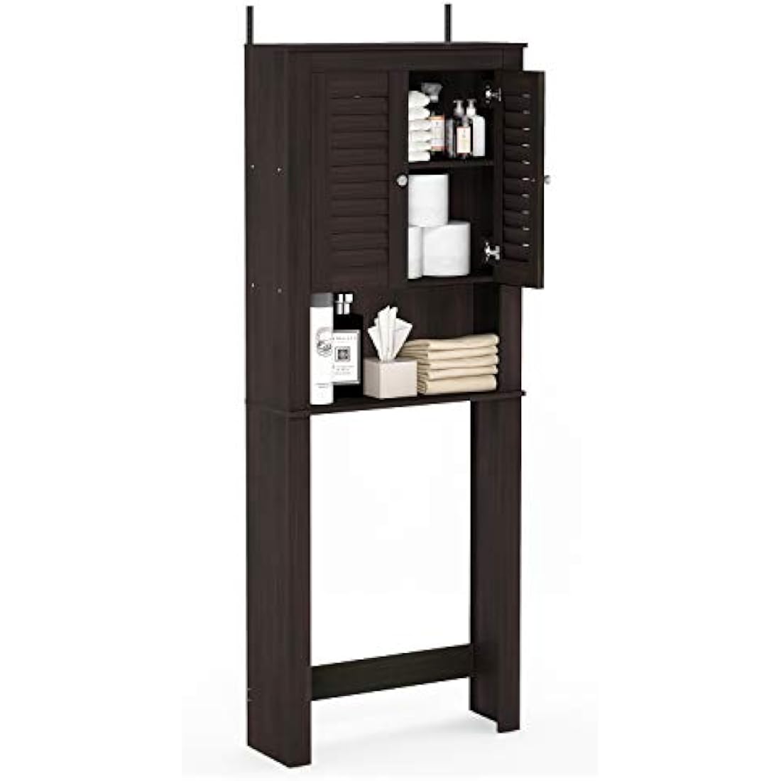 FURINNO Wall Mounted Cabinets, Wood, Espresso, one size