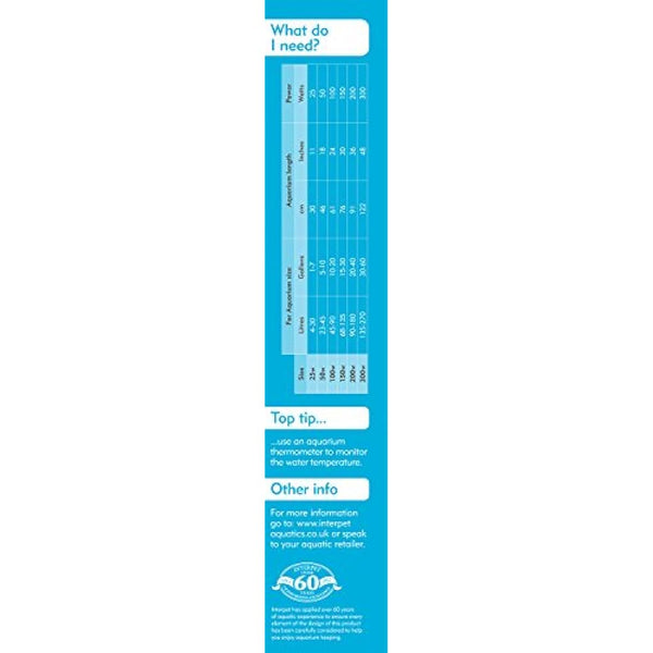Interpet Deltatherm Aquarium Fish Tank Heater, adjustable, for Tropical and Marine, 25 W, for aquariums up to 30 litres,Black