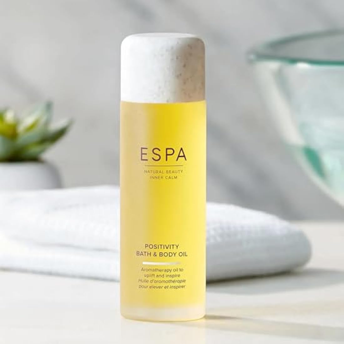 ESPA | Positivity Bath & Body Oil | 100ml | Jasmine, Rose Geranium & Gardenia | Aromatherapy, Essential Oils, Magnesium, Ashwagandha | Support Skin's Natural Moisture Barrier | Massage Oil