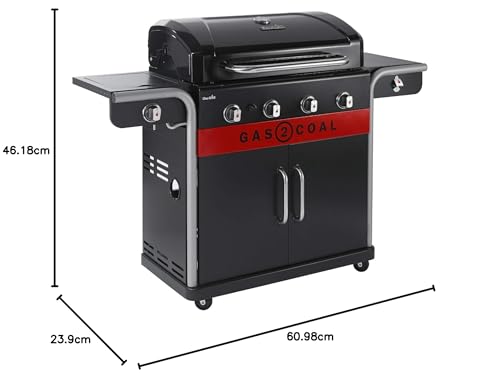 Char-Broil Gas2Coal 440 Hybrid Grill Gas Barbecue, Black