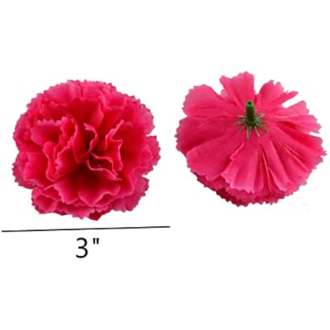 50 Artificial Silk Carnation Flower Head with Stems Set,Handmade DIY Wedding,Home Decor Event Party Supplies Wreaths,Wrist Corsage,Floral Arrangement, 3" Carnation Heads with 8" Stems (Red)