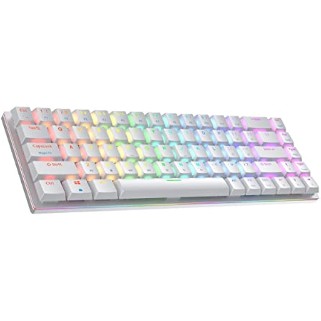 Ranked G65 Guardian 65% | Full Aluminum Frame | Ultra Slim Hot Swappable Mechanical Gaming Keyboard | 68 Keys RGB Backlit for PC/Mac | QWERTY ANSI US Layout (White, Gateron Low Profile Red)