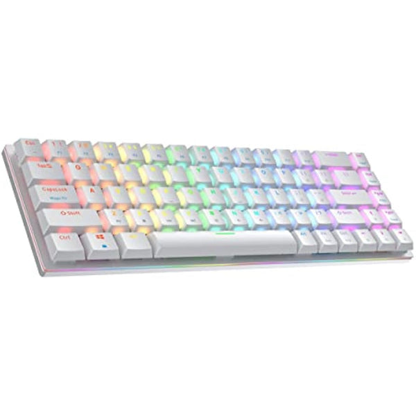 Ranked G65 Guardian 65% | Full Aluminum Frame | Ultra Slim Hot Swappable Mechanical Gaming Keyboard | 68 Keys RGB Backlit for PC/Mac | QWERTY ANSI US Layout (White, Gateron Low Profile Red)