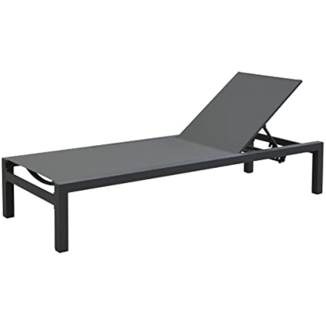 Garden Store Direct GSD Sydney Aluminium Dining Sets w/Textured Glass Table Tops, Paded Weatherproof Textilene Stacking Chairs (Sydney Sunlounger)