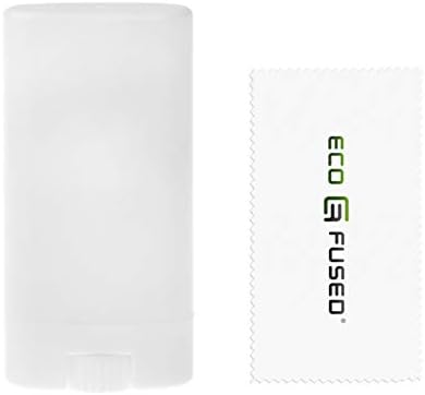 Deodorant Containers 10-Pack - White - 0.5 Oz (15 ml) - 60 Writable Stickers - Twist Mechanism - Refillable Cosmetic Containers for DIY Homemade Deodorant, Lip Balm, Soap, Lotion Sticks etc.