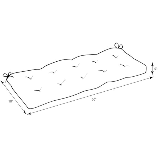 Pillow Perfect Tufted Bench/Swing Cushion, Floral, 60" x 18"