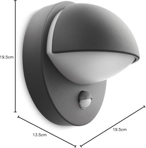 Philips myGarden June Outdoor Wall Light with Motion Sensor 12 W Bulb Not Included Anthracite
