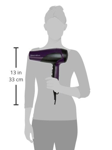 Remington Hair Dryer Ionic (Powerful, Fast Professional Styling, Diffuser, Concentrator, Ionic Conditioning for Frizz Free Hair, 3 Heat / 2 Speed Settings, Cool Shot, 2200W, Purple) D3190