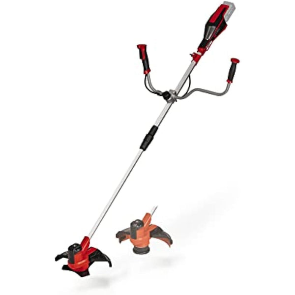 Einhell Power X-Change 18V Cordless Brush Cutter - Powerful Weed Trimmer With Metal Blades, Bump Fed Spool And Harness - AGILLO 18/200 Solo Battery Strimmer (Battery Not Included) Red & Black