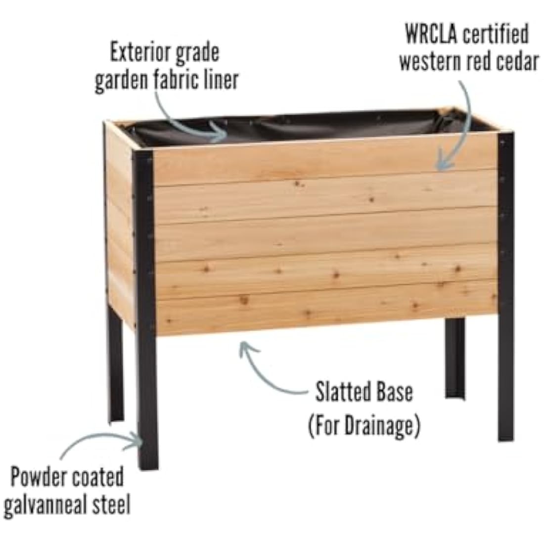 EARTH ELEVATED 100% Canadian Cedar Wood Elevated Garden Bed for Gardening - Planter Pot to Grow Herbs Flowers, and Vegetables at Home Indoor and Outdoor Patio Balcony Deck - 18” x 36” x 30”