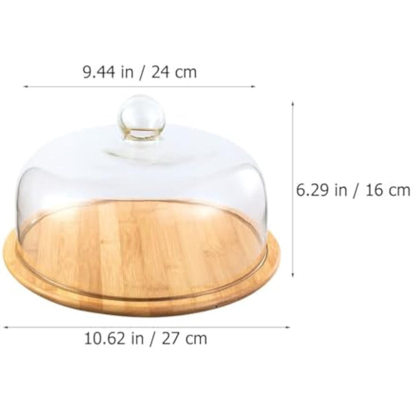 IMIKEYA Glass Cake Stand with Dome Lid Household Plate Pastry Plate Convenient Snack Tray Chocolate Cupcake Candy Display Dish for Birthday Wedding Party