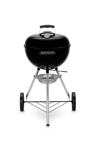 Weber Original Kettle Charcoal Grill, Ø 57cm Grill Area, BBQ Grill with Porcelain-Enamelled Lid & Bowl, Lid Thermometer, One-Touch Cleaning System - Black (14101004)