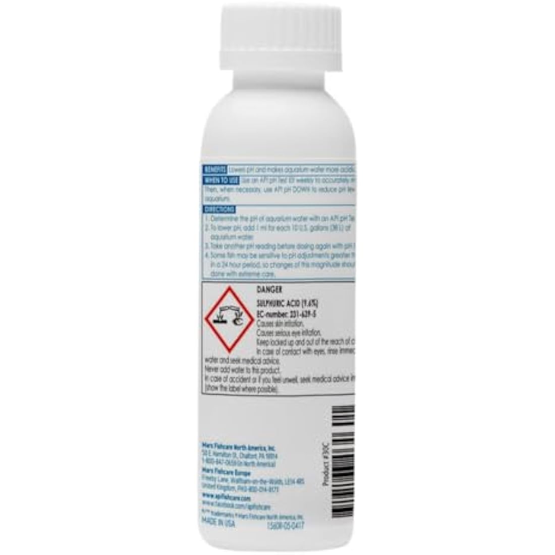 API pH DOWN Freshwater Aquarium Water pH Reducing Solution 118 ml Bottle