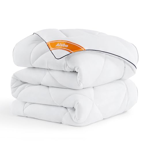 Aisbo Double Duvet 10.5 Tog - All Year Round Fluffy Quilt Duvet Double Bed with Corner Tabs, Ultra Soft Duvet Insert 300GSM, 200x200cm
