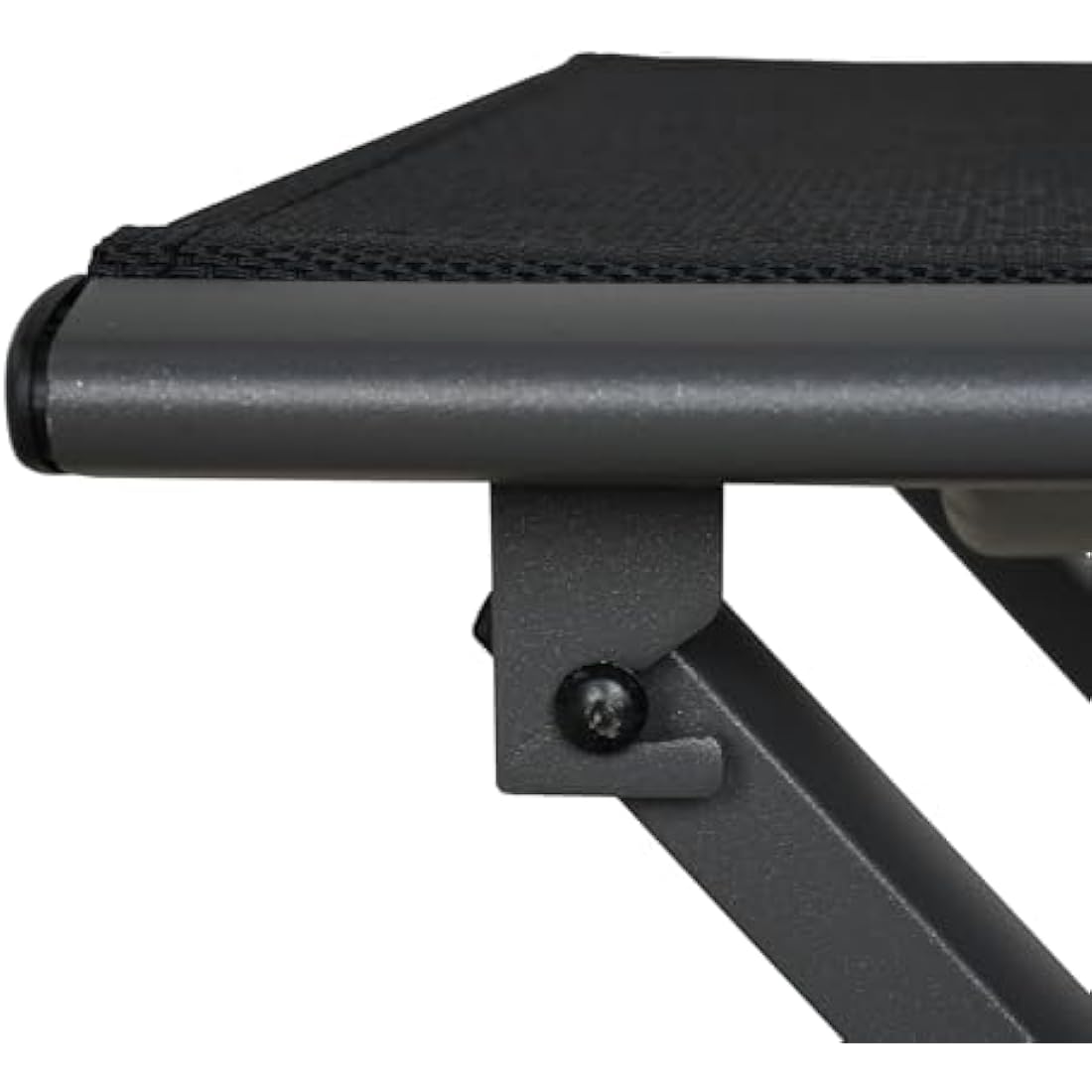 Grand patio Garden Folding Footstool, Ottoman Aluminium, Mesh Sling Farbic, Portable Stool for Garden, Outdoor (Black)
