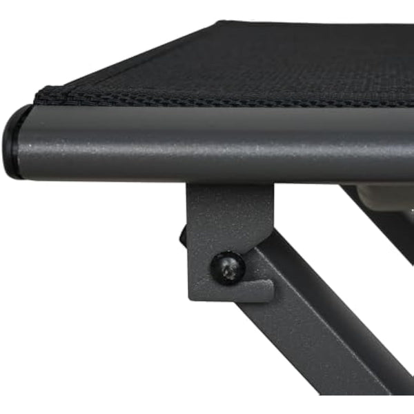 Grand patio Garden Folding Footstool, Ottoman Aluminium, Mesh Sling Farbic, Portable Stool for Garden, Outdoor (Black)