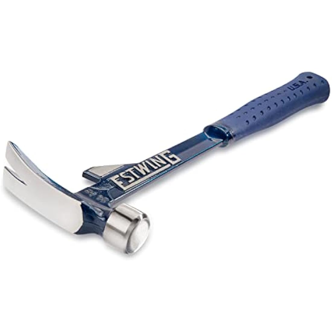 Estwing E6-24T 24oz 16-inch Smooth Face Hammertooth Hammer with Vinyl Shock Reduction Grip, Blue