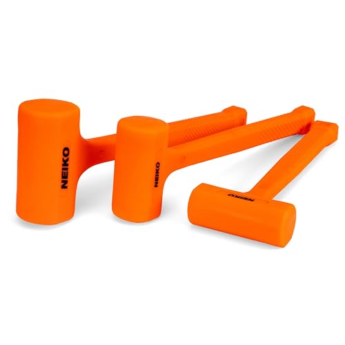 Neiko 02847A 2 LB Dead Blow Hammer, Neon Orange I Unibody Molded | Checkered Grip | Spark and Rebound Resistant
