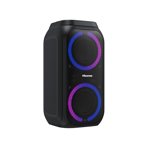Hisense PARTY STORM, 300W Max Audio Power,15 Hrs long playtime,Karaoke Mode,Lighting effects, Wireless charge the phone, IPX4 Waterproof, Bluetooth 5.0