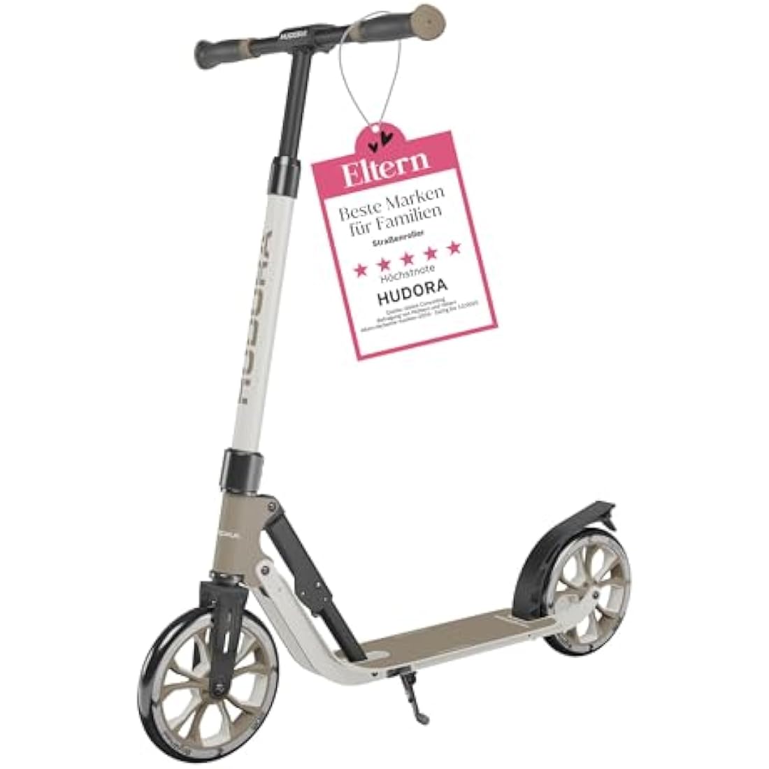 HUDORA BigWheel 205 Advanced Scooter - Comfortable aluminium scooter for up to 100kg - Height-adjustable & foldable kick scooter - Kick scooter for children/teenagers & adults