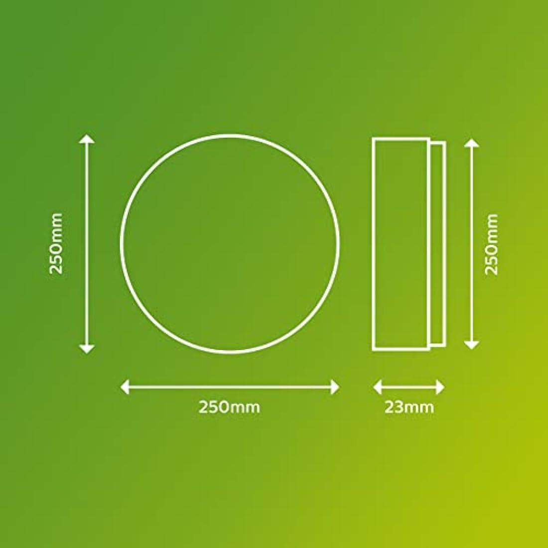 Philips LED SuperSlim Outdoor Ceiling Light 15W [Cool White - Black] Water Resistant IP54, For Garden, Patio and Terrace Lighting.