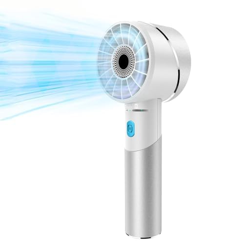 COZOME Handheld Fan,Ultra-Portable 7000 RPM Turbo Mini Fan with 16H Battery,4-Speed USB Rechargeable Metal Design | Pocket Fan for Travel/Outdoor/Home/Office,Gift for Men & Women (Alloy Construction)
