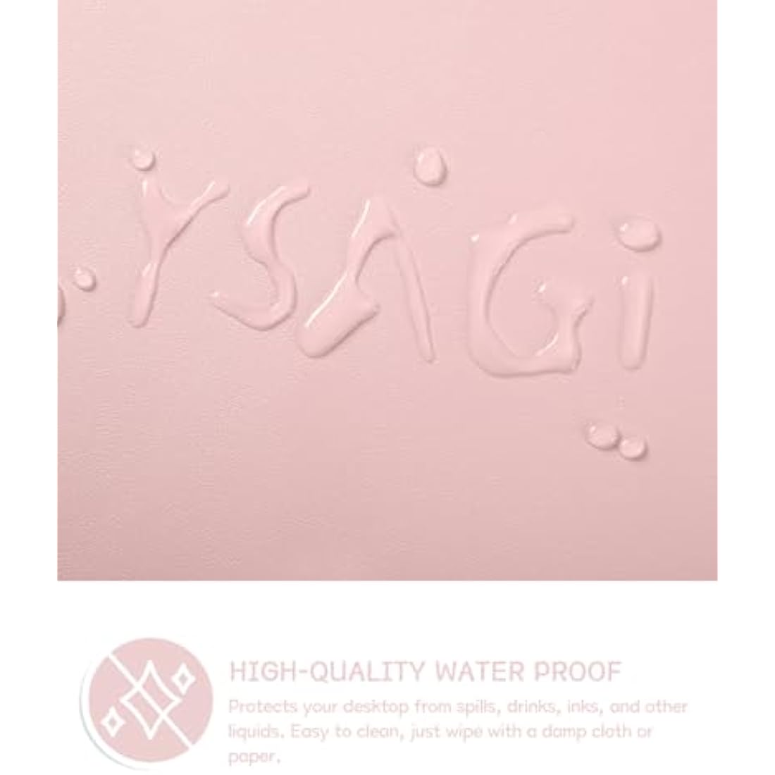 YSAGi Non-Slip Desk Pad, Waterproof PVC Leather Desk Table Protector, Ultra Thin Large Mouse Pad, Easy Clean Laptop Desk Writing Mat for Office Work/Home/Decor (90 x 43 cm, Pink)