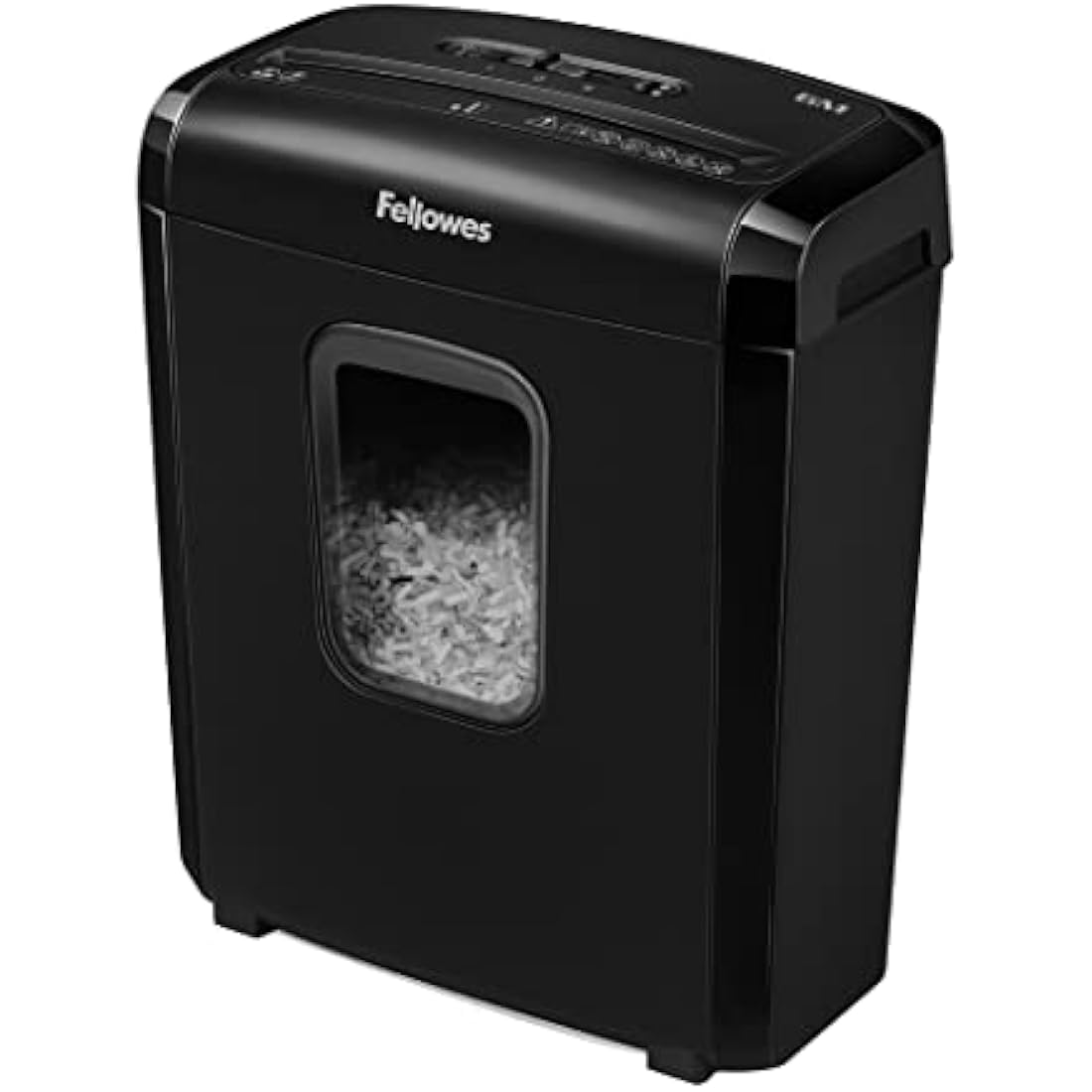 Fellowes Paper Shredder for Home Office Use - 6 Sheet Mini Cut Shredder for Home and Personal Use - Deskside Shredder with 13 Litre Bin and Safety Lock - Powershred 6M - Advanced Security P4 - Black
